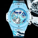 HUBLOT Factory Black/White/Blue Stainless Steel Case Watch